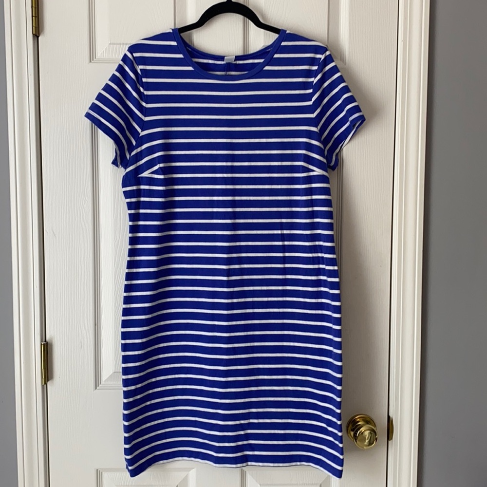 Old Navy Blue Striped T-Shirt Dress XL